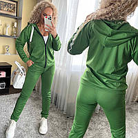 Жіночий спортивний костюм на блискавці Спортивний жіночий костюм зелений