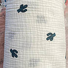 Тканина Муслін жатка двошаровий Кактуси на білому, фото 2