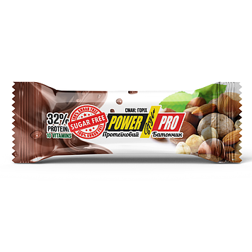 Батончик Power Pro NUTELLA БЕЗ ЦУКРУ-5 горіховий, 32%, 60г(20)