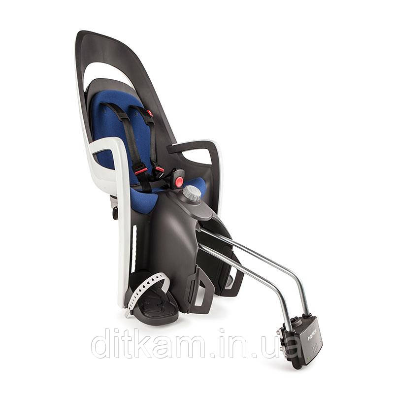 Велокресло дитяче HAMAX CARESS заднє на підсільну трубу сіре/біле/січе, фото 1