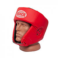 Шлем боксерский L открытый красный Boxer кожвинил 0,6 мм