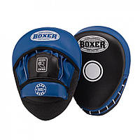 Боксерские лапы Boxer черно-синие гнутые кожвинил 0,8 мм