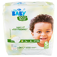 Екологічні підгузки 5 Junior (11-25 кг) 24 шт. * Carrefour my Baby eco Planet Soft & Eco-Friendly