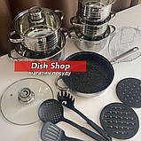 Набір каструль Benson з нержавіючої сталі 18 предметів, фото 3