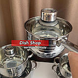 Набір каструль Benson з нержавіючої сталі 18 предметів, фото 6