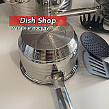 Набір каструль Benson з нержавіючої сталі 18 предметів, фото 7