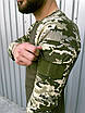 Чоловічий армійський лонгслів тактичний піксель ВСУ з липучками під шеврони Розміри: від S до XXL, фото 5