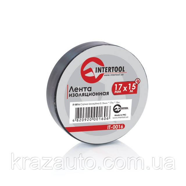 Стрічка ізоляційна, 17 мм * 15 мм * 0.15 мм, чорна INTERTOOL IT-0016, фото 1