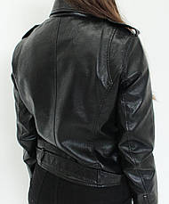 Куртка косуха жіноча молодіжна з натуральної шкіри Biker style., фото 3