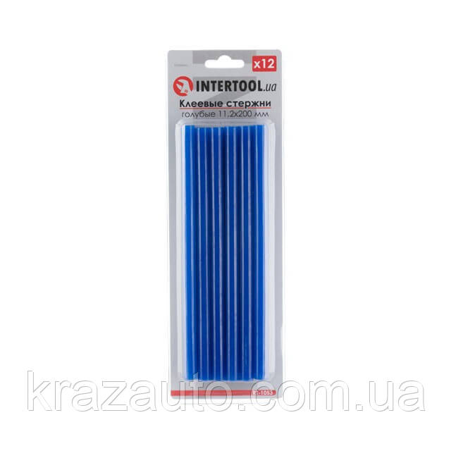 Комплект стрижнів клейових блакитних 11,2 мм * 200 мм, 12 шт. INTERTOOL RT-1053
