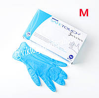 Нитриловые перчатки ТМ "Medicom" SafeTouch Slim Blue, размер M, ГОЛУБОЙ. 4.2 г., 100 шт