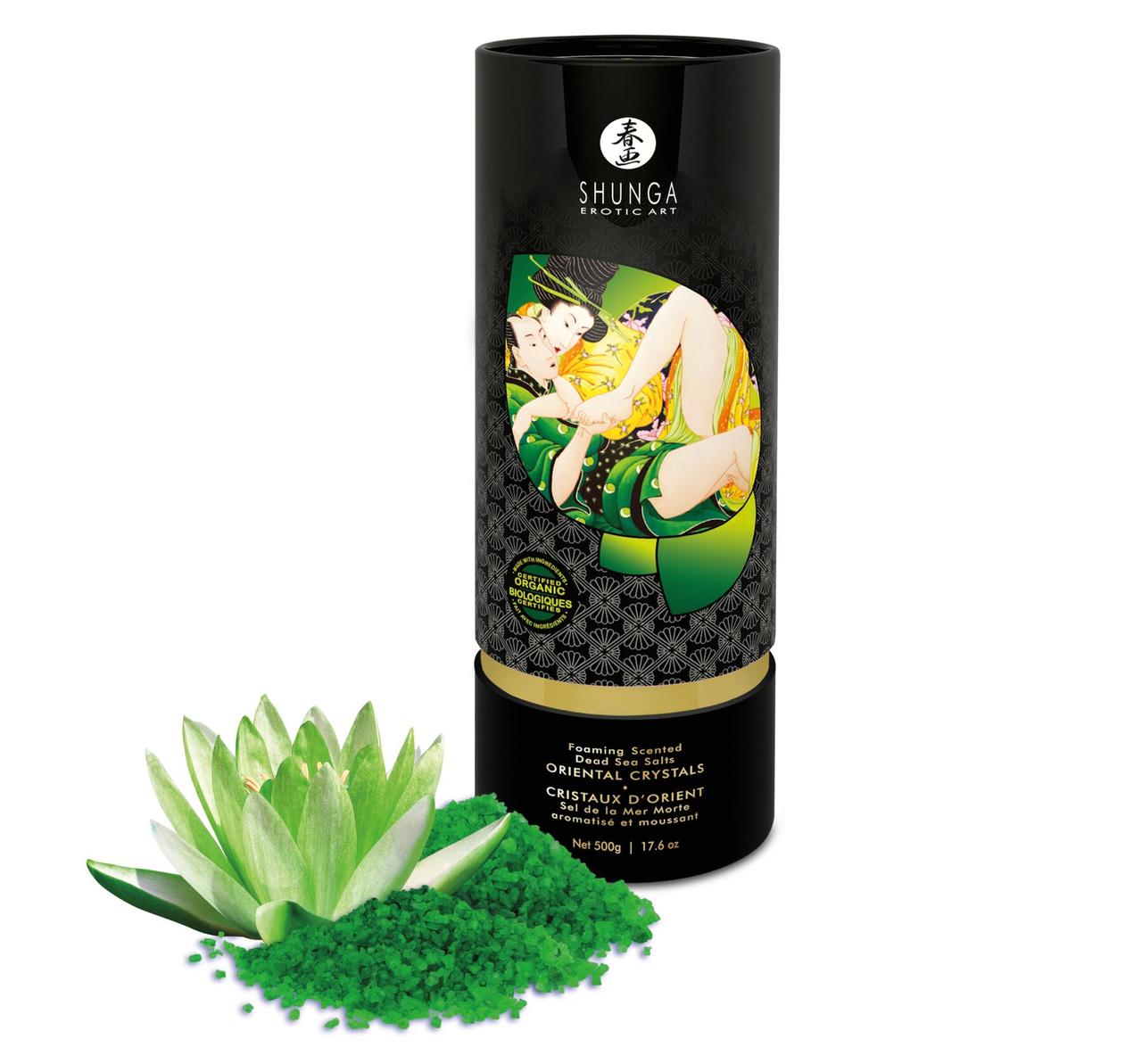 Сіль для ванни Shunga Oriental Crystals Bath Salts ORGANIC – Lotus Flower (500 г), сіль Мертвого моря