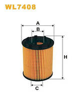 Масляный фильтр двигателя WIX FILTERS для автомобилей FORD, OPEL, PEUGEOT (Пежо), SUZUKI и др. WL7408 патрон