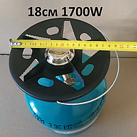 Газовая горелка 18см для польских (Евро) баллонов с антипригарным покрытием 1700W (левая резьба)