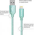 Кабель USB-Lightning 1м ColorWay, 2.1А, мятний (CW-CBUL004-MT) (код 104662), фото 2