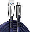 Кабель USB-MicroUSB 1м ColorWay, 2.4А, zinc alloy, синій (CW-CBUM011-BL) (код 114658), фото 3
