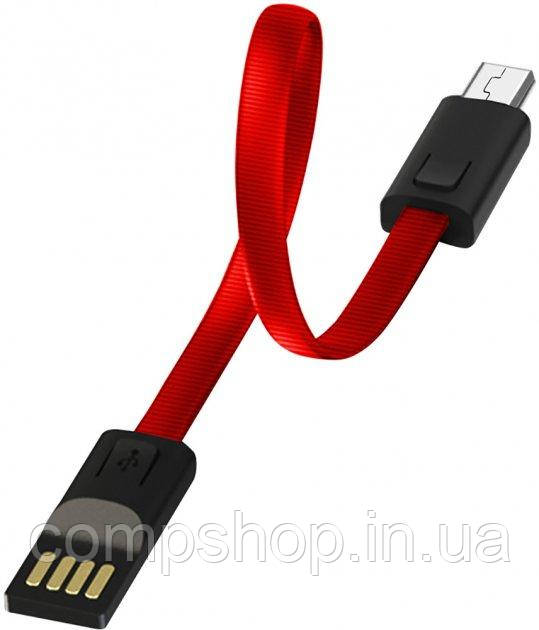 Кабель USB-MicroUSB 0.22м ColorWay, 2.4А, брелок, червоний (CW-CBUM022-RD) (код 114659), фото 1