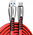 Кабель USB-Type-C 1м ColorWay, 2.4А, zinc alloy, червоний (CW-CBUC012-RD) (код 114664), фото 2