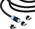 Кабель USB-MultiType 1м ColorWay Type-C/Lighting/MicroUSB, 2.4А, Magnetic, чорний (CW-CBUU020-BK) (код 115277), фото 3