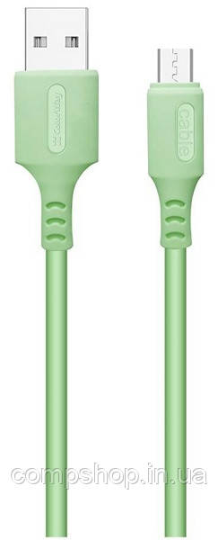 Кабель USB-MicroUSB 1м ColorWay, 2.4А, soft silicone, зелений (CW-CBUM042-GR) (код 126965)