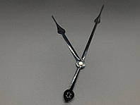 Годинникові стрілки чорні металевий для виготовлення настінного годинника 2 стрілки хвилинна 16 см, годинна 13