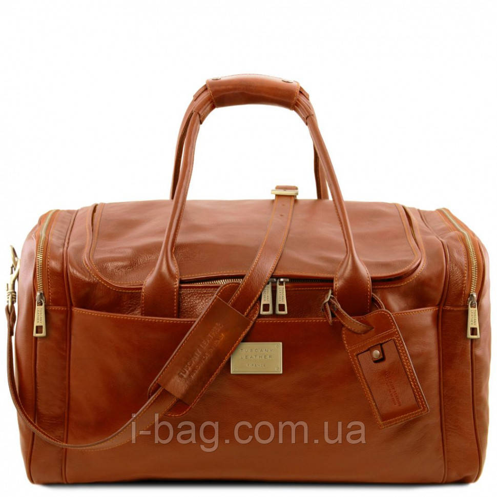 TL Voyager Дорожня шкіряна сумка Tuscany з бічними кишенями — Великий розмір TL142135 (Мед)