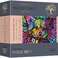 Пазли фігурні з дерева на 500 + 1 елм "Кольорове щеня", 20160, TREFL