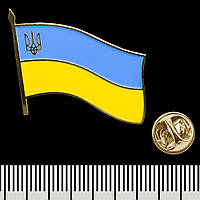 Пін (значок) фігурний Прапор України з Тризубом (pnua-002)
