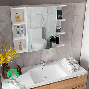Навісна тумба з полицями і дзеркалом, шафа у ванну з ДСП