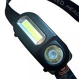 Налобний ліхтар BL 1801A/1804A COB XPE + сенсор 18650 USB charge  ⁇  Ліхтарик на голову акумуляторний, фото 8