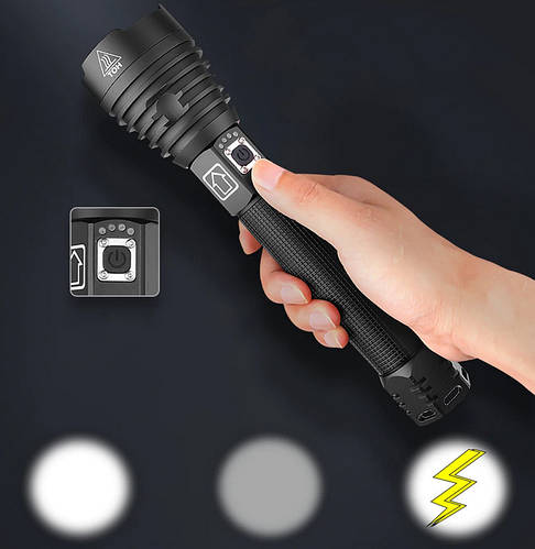 Купить Фонарик ручной BL 601 P90 2*26650 battery + USB charge ...