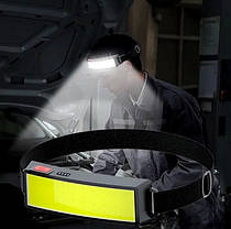 Налобний ліхтар BL F007 COB + USB charge  ⁇  Ліхтарик на голову акумуляторний  ⁇  LED ліхтарик на лоб, фото 4