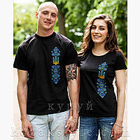 Жіноча патріотична футболка з вишивкою Тризуб в орнаменті р. XL.XXL.3XL