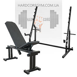 Лавка регульована (до 300 кг), стійки під штангу з страховкою (200 кг)