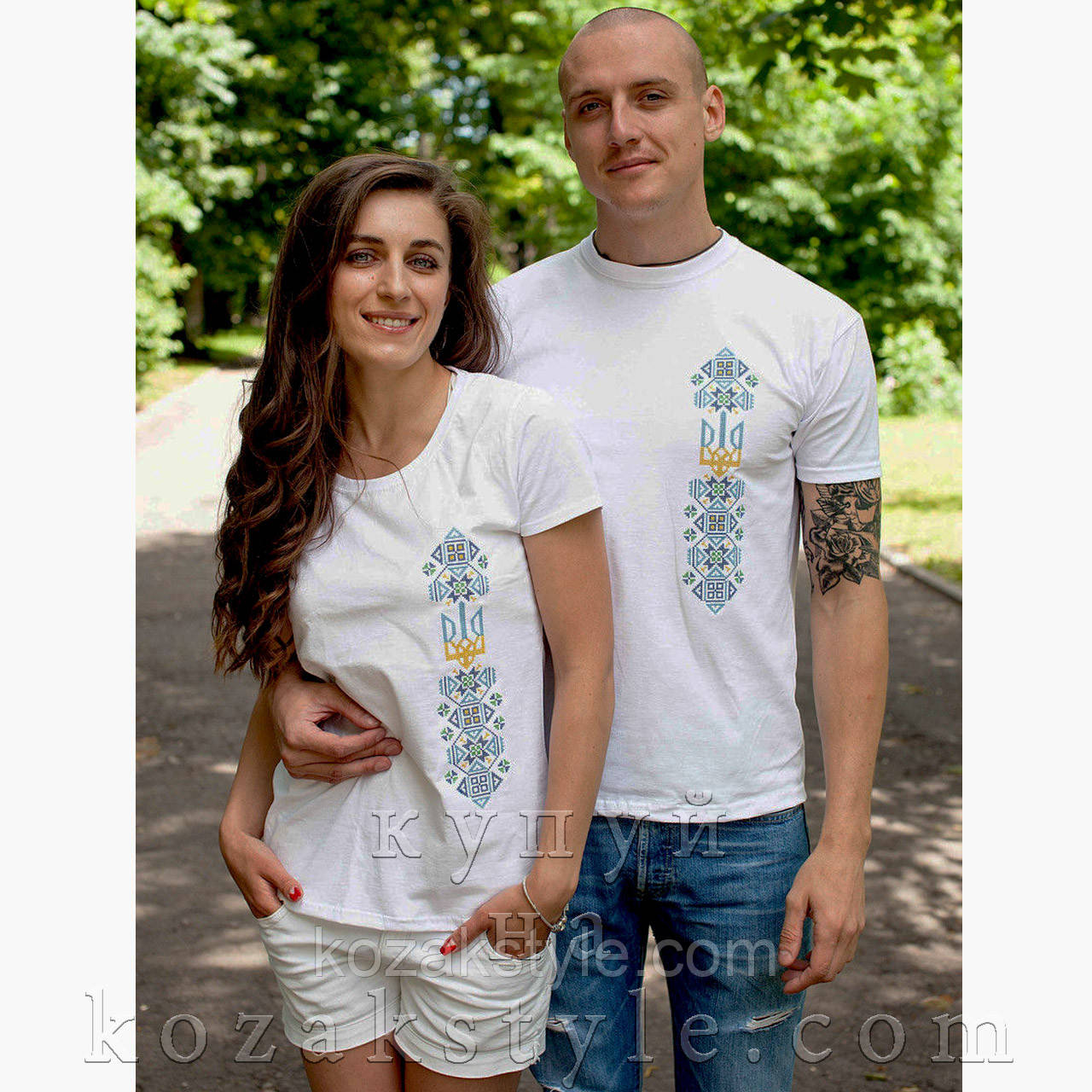 Жіноча футболка з вишивкою Тризуб в орнаменті р.S.XL.2XL