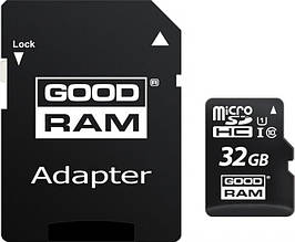 Карта пам'яті GoodRam microSDHC 32GB Class 10 UHS I (M1AA-0320R12) + SD адаптер