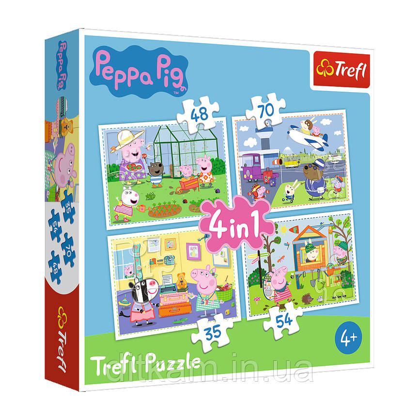 Пазл Trefl 4 в 1 Свинка Пеппа