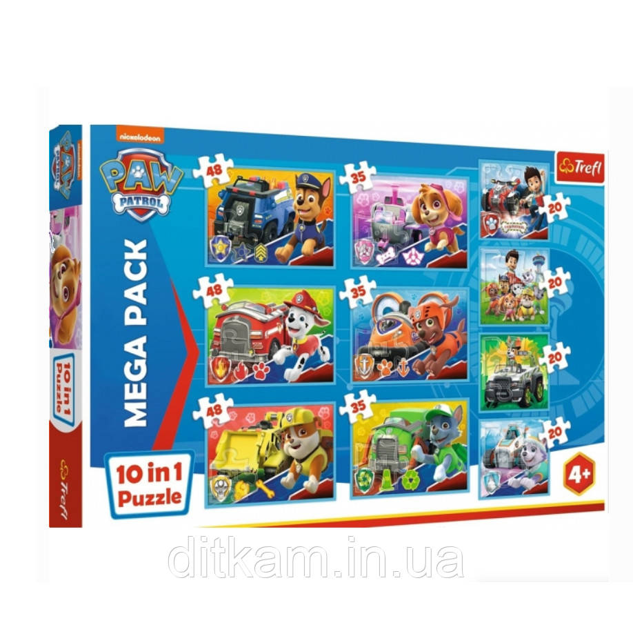 Пазл Trefl 10 в 1 Щенячий патруль, фото 1