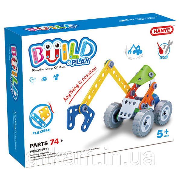 Конструктор Build&Play Экскаватор 74 эл. (J-7704), фото 1