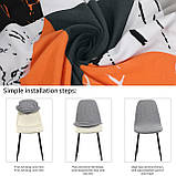 Чехол на стілець. Універсальний еластичний чохол на кухонному стільці. Чехол на стул со спинкой, фото 4