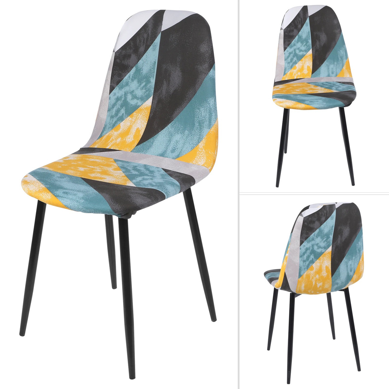 Чехол на стілець. Універсальний еластичний чохол на кухонному стільці. Чехол на стул со спинкой, фото 1