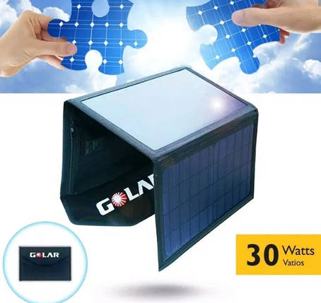 Сонячна батарея Golar 30W power bank, сонячна портативна панель, фото 1