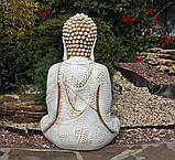 Садова фігура Будда зі штучного мармуру 70х43х32 см, фото 5