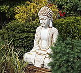 Садова фігура Будда зі штучного мармуру 70х43х32 см, фото 2