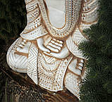 Садова фігура Будда зі штучного мармуру 70х43х32 см, фото 4