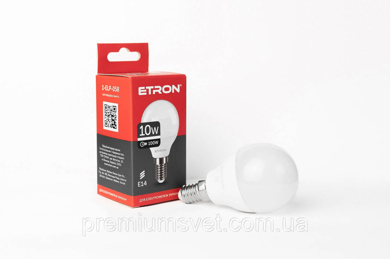 Лампа св/діод ETRON Light Pover G45 10W 4200K E14 (1-ELP-058), фото 1