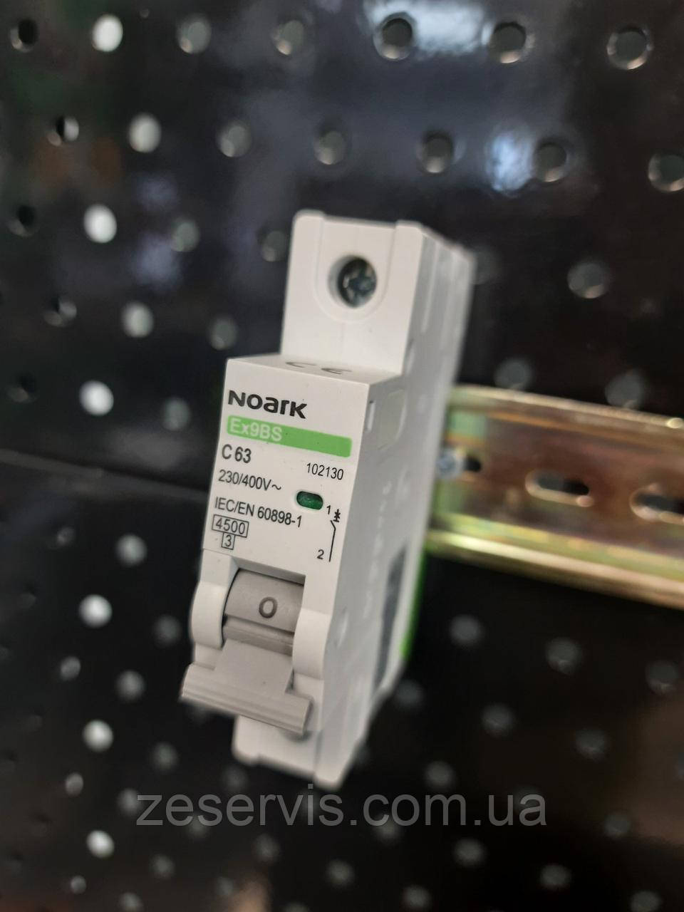 Модульні автоматичні вимикачі Noark Ex9BS 1P C63, фото 1