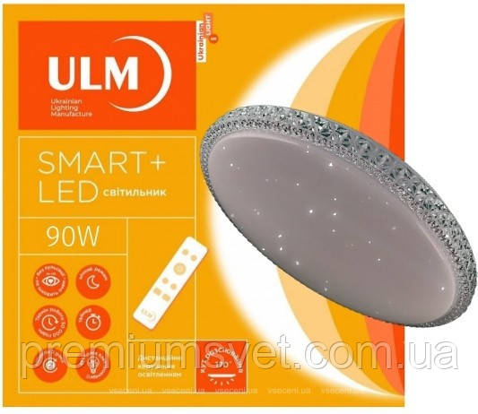 Світильник с/діод ULMS-R04-S-450-90-P1 коло зор небо + кришталь 90W, фото 1