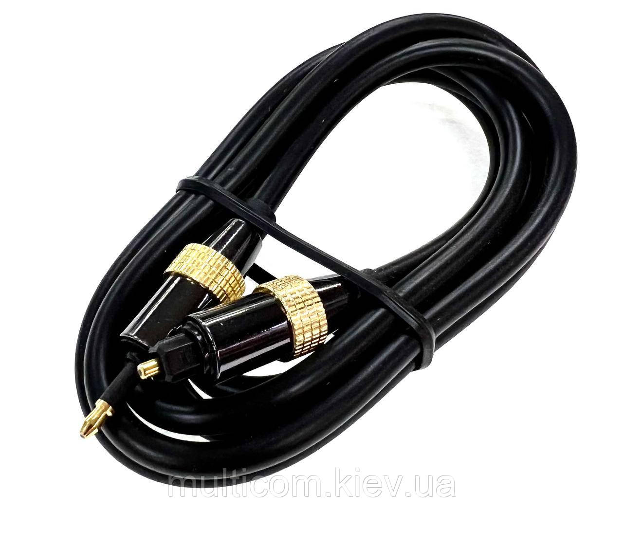 05-04-002. Шнур оптичний (toslink plug - toslink plug), діам.-4мм, чорний, 1м, блістер