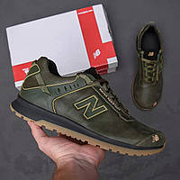 Мужские кроссовки из натуральной кожи New Balance коричневые повседневная спортивная обувь